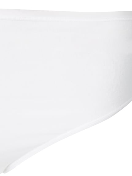 Produktfoto, Slip im 3er-Pack von Schiesser aus elastischem Baumwoll-Mix, eng anliegende Passform, glatte weiße Oberfläche, elastischer Bund