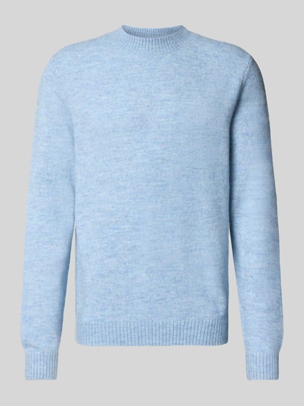 MCNEAL Regular Fit Strickpullover mit gerippten Abschlüssen Blau Melange 1