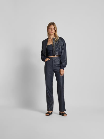 ROTATE Stoffen broek met 5-pocketmodel Donkerblauw - 1