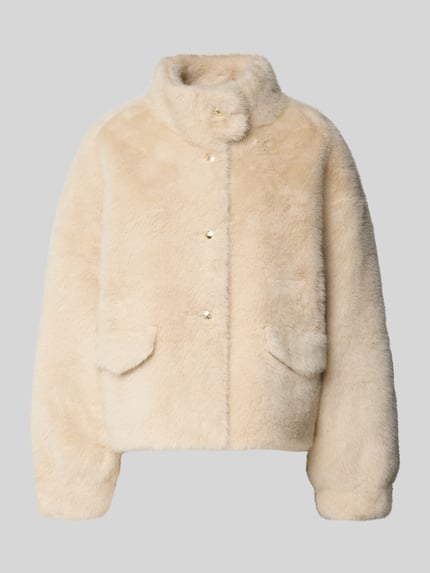 JOOP! Regular Fit Webpelzjacke mit Stehkragen Ecru 2