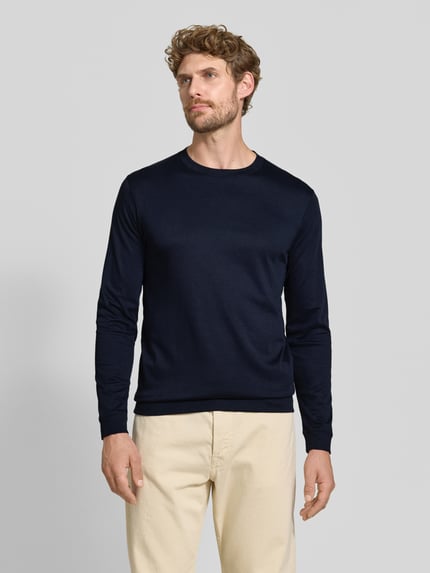 RAGMAN Regular Fit Longsleeve aus reiner Baumwolle Modell 'Pima' Marine 4
