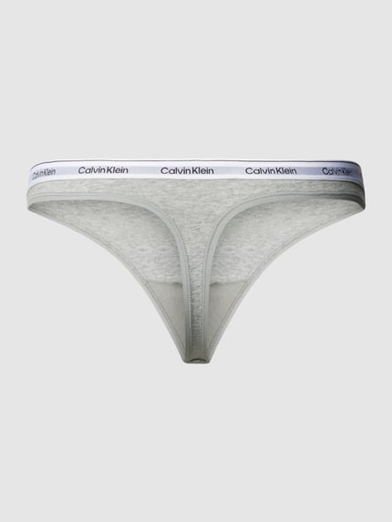 Calvin Klein Underwear String in effen design Lichtgrijs - 3