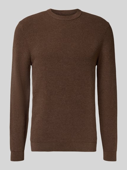 MCNEAL Strickpullover mit gerippten Abschlüssen Hellbraun Melange 2
