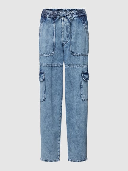 Rich & Royal Straight Leg Jeans mit Cargotaschen Hellblau 2