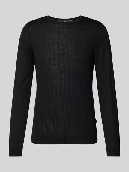 MAERZ Muenchen Strickpullover mit gerippten Abschlüssen Black 2