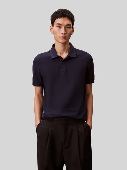 CK Calvin Klein Poloshirt mit Logo Stitching aus reiner Baumwolle Marine 4