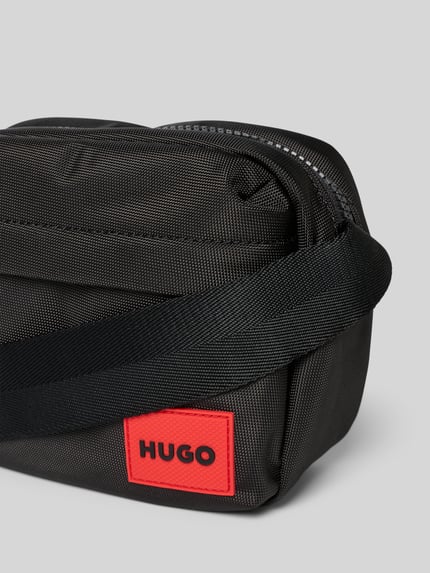 HUGO Torba na ramię z naszywką z logo Czarny 3