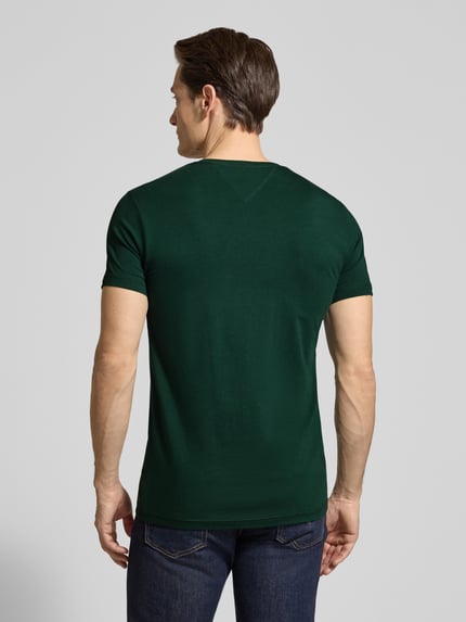 Tommy Hilfiger Slim Fit T-shirt van katoenmix Donkergroen - 5