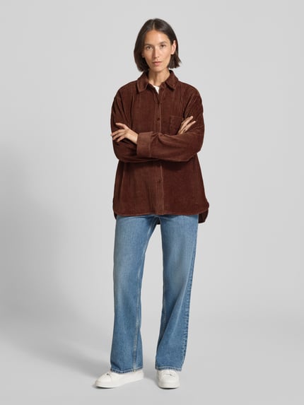 Jake*s Studio Woman Overhemdblouse met knoopsluiting Chocoladebruin - 1