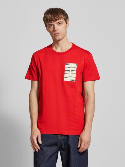 Calvin Klein Jeans T-Shirt mit Label-Print Rot 4