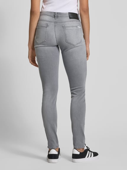 Marc O'Polo DENIM Slim fit mid rise jeans met stretch, model 'Alva' Lichtgrijs - 5
