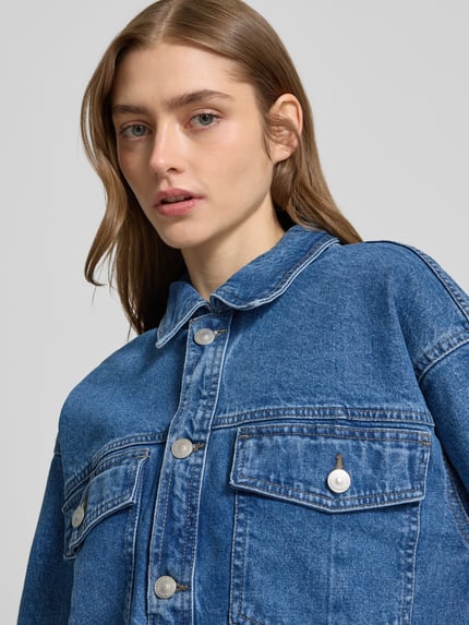 PIECES Comfort Fit Jeansjacke aus Baumwoll-Mix Modell 'ELMA' Blau 3