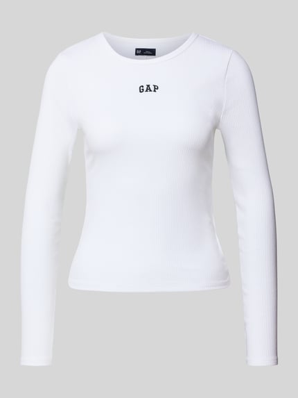GAP Longsleeve mit Label-Stitching Weiss 2