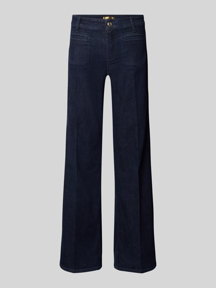 CAMBIO Flared Cut Jeans mit Bügelfalten Modell 'TESS' Dunkelblau 2