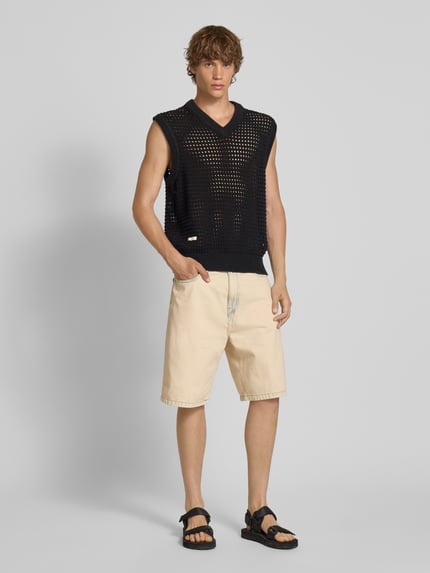 Carhartt Work In Progress Baggy fit korte jeans in 5-pocketmodel, model 'LANDON' Zand - 1
