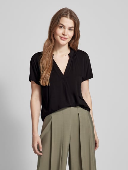 MOS MOSH T-shirt met V-hals, model 'Shira' BLACK - 4