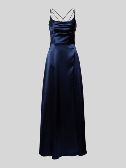 Hey Kyla Avondjurk met watervalhals Donkerblauw - 2