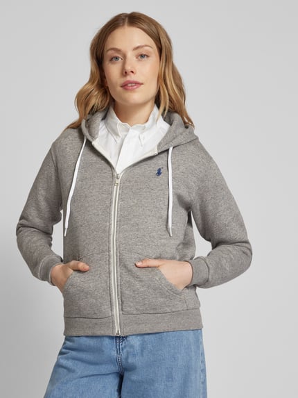 Polo Ralph Lauren Bluza rozpinana z wyhaftowanym logo Średnioszary melanż 3