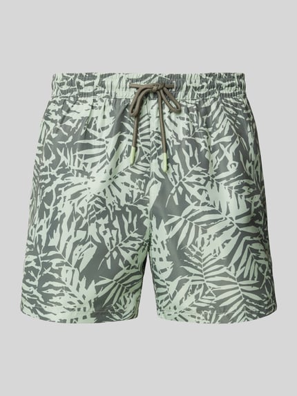 Strellson Badehose mit elastischem Bund Khaki 1