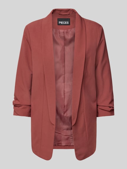 PIECES Regular Fit Longblazer mit Viskose-Anteil Modell 'BOSELLA' Dunkelrot 2