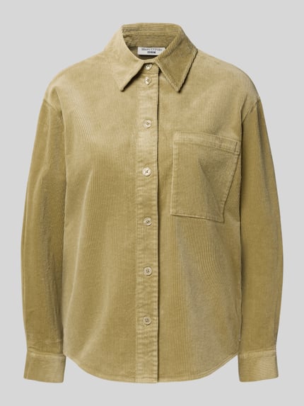 Marc O'Polo DENIM Relaxed fit overhemdblouse van katoenmix Rietgroen - 2