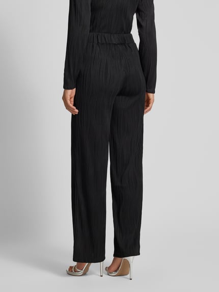 Moves Wide Leg Stoffhose mit Strukturmuster Modell 'Evisa' Black 5