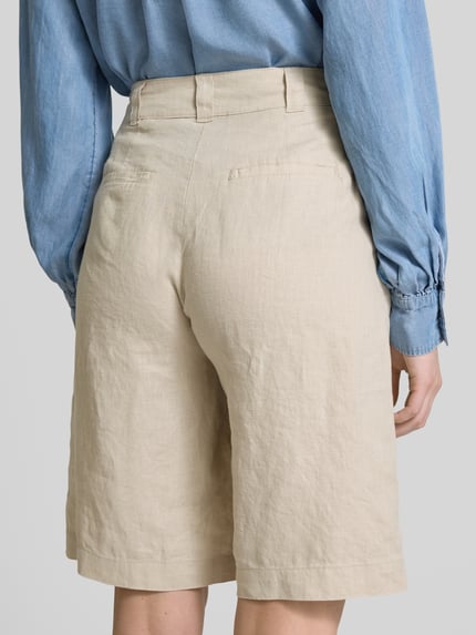 Christian Berg Woman Loose Fit Bermudas aus reinem Leinen Beige 3