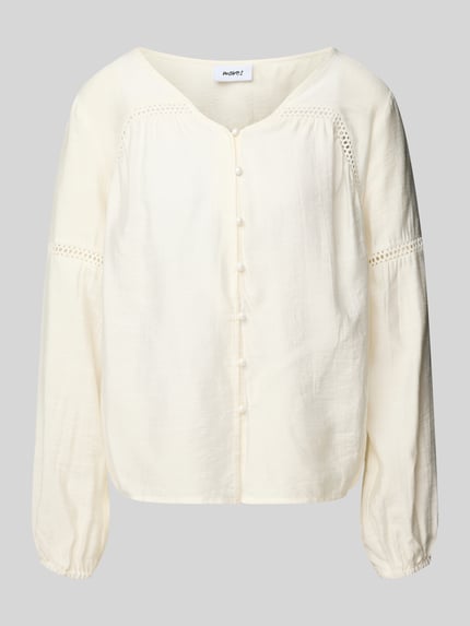 Moves Bluse mit Lochstickerei Modell 'Lilyana' Weiss 2