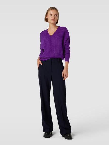 Lauren Ralph Lauren Gebreide pullover met V-hals, model 'STANIMIR' Paars - 1