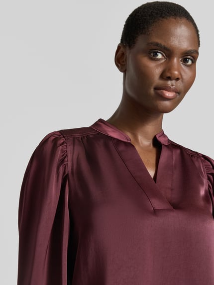Neo Noir Langarmbluse mit Stretch-Anteil Modell 'Rosslyn' Bordeaux 3