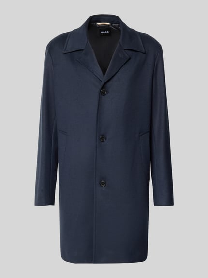BOSS Relaxed fit lange jas met reverskraag, model 'CLARK' Marineblauw - 2