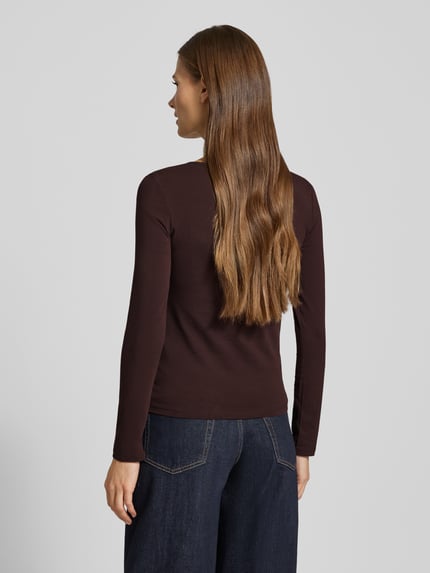 ZABAIONE Longsleeve mit geripptem Rundhalsausschnitt Hellbraun 5