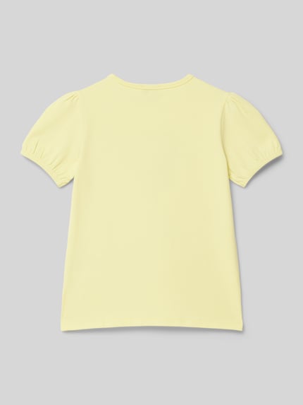 Steiff T-shirt met motiefpatch Geel - 3