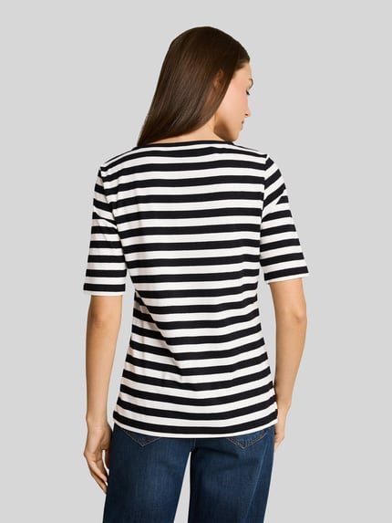 Tom Tailor Regular Fit T-Shirt aus Baumwoll-Mix mit Stickerei Black 5