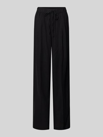 s.Oliver RED LABEL Relaxed Fit Weite Hose aus Leinen-Viskose-Mix Black 2