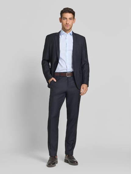 OLYMP Level 5 Slim Fit Business-Hemd mit Blockstreifen und Kentkragen Bleu 1