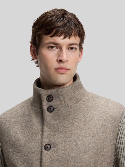 BOSS Regular Fit Bomberjacke mit Woll-Anteil Model 'Charly' Beige 3