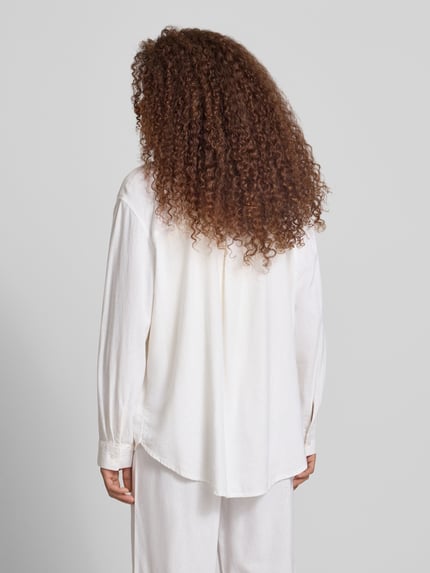 ONLY Relaxed Fit Leinenbluse mit Hemdblusenkragen Modell 'GOA' Weiss 5