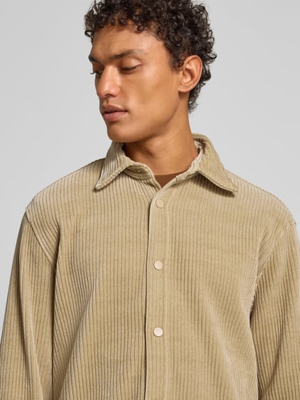 Jake*s Studio Men Regular Fit Freizeithemd in Cord-Optik Beige 3