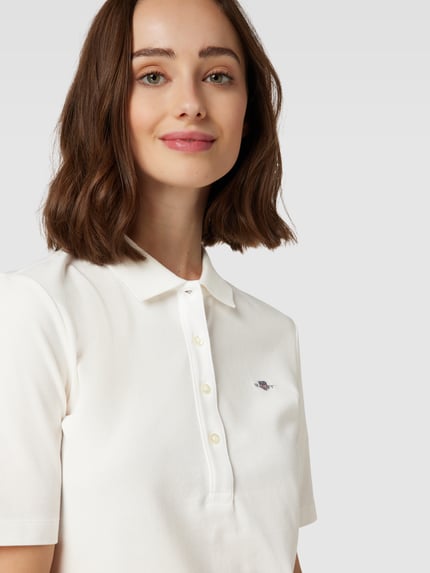 GANT Poloshirt aus Baumwolle mit Label-Detail Ecru 3