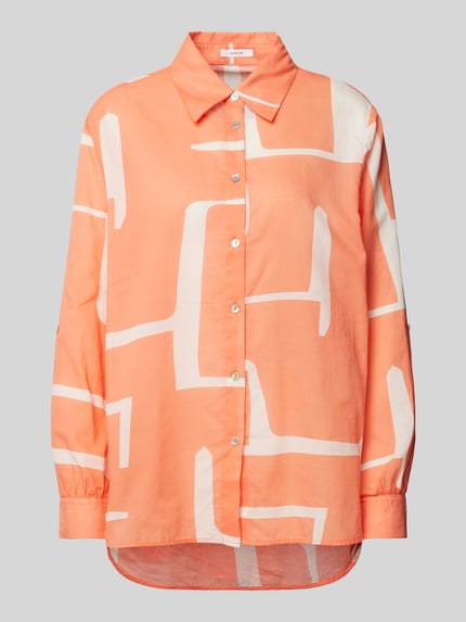 OPUS Blouse met all-overprint model 'Fumine' Koraal - 2