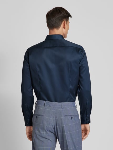 Jake*s Regular Fit Businesshemd aus Satin Marine 5