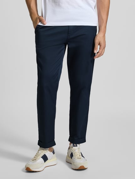 BOSS Orange Straight leg chino van katoenmix Marineblauw - 4