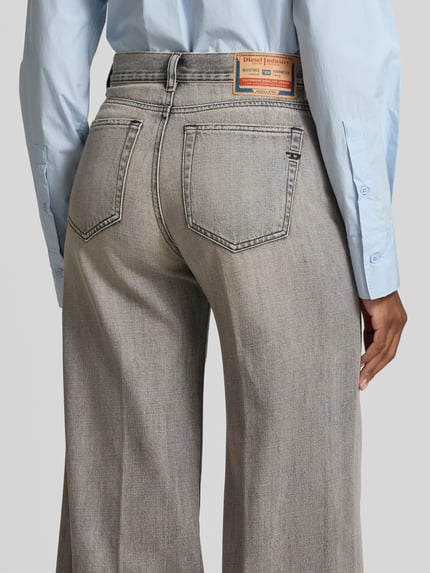 Diesel Wide Leg Jeans aus Lyocell-Mix Dunkelblau 3