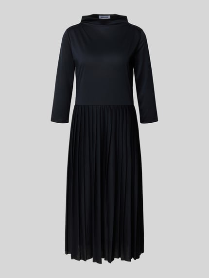 MORE & MORE Midikleid mit Stehkragen und Plisseefalten Marine 2