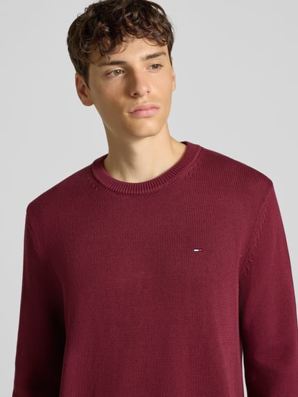 Tommy Jeans Slim Fit Pullover aus reiner Baumwolle Bordeaux 3