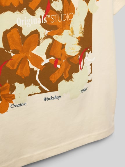 JACK & JONES T-Shirt mit Rundhalsausschnitt Modell 'VARENNA' Ecru 2