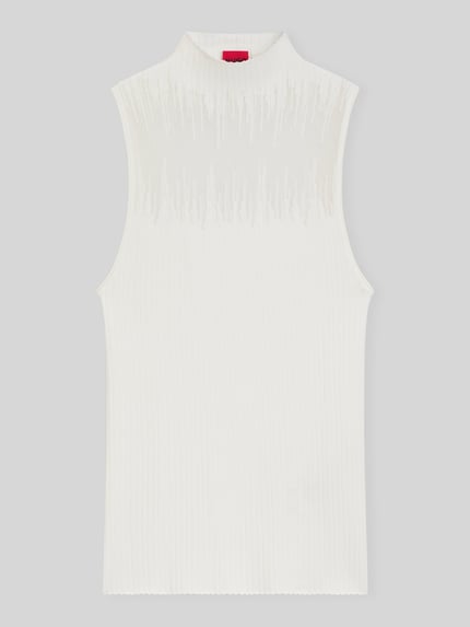 HUGO Slim fit top van viscosemix model 'Sieffy' Offwhite - 2