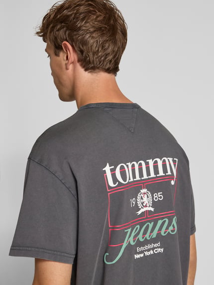 Tommy Jeans Regular fit T-shirt van puur katoen Antraciet - 3