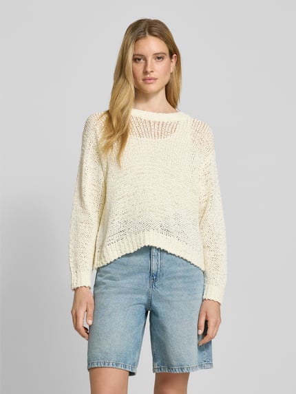 Staud Gebreide pullover met ribboorden, model 'CALA' Beige - 4